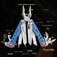 Couteau multifonction en acier inoxydable, pinces portables, pinces pliantes d'urgence pour l'extérieur, outil combiné EDC, camping, alpinisme