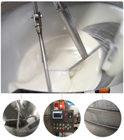 Mélangeur de cuisson industriel automatique à grande capacité, électrique et à gaz, avec cuve à double enveloppe pour sauces et pâtes, et agitateur