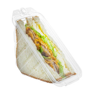 Venta caliente 17OZ con bisagras Clamshell Sandwich Wedge Grado alimenticio RPET Takeaway Tamper Evident Freshness Preservation Reciclado - Product Image 4