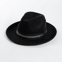 Sombrero Fedora de fieltro de lana 100% con banda de cinta y pluma para hombres Sombrero de fieltro de lana de primavera y otoño Personalización disponible