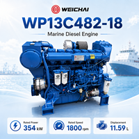 Moteur principal marin WEICHAI WP13C482-18, 354 kW, 1800 tr/min, 6 cylindres, puissance fiable et robuste pour remorqueur, navire de pêche, navire de transport de marchandises