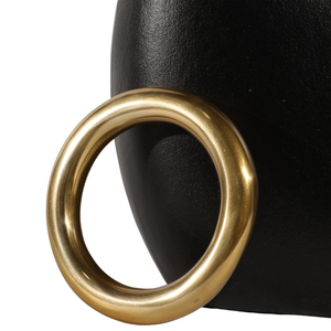 Vaso ad anello scultoreo asimmetrico, moderno vaso per fiori in metallo per soggiorno, camera da letto, ufficio, decorazione per la casa - Product Image 5