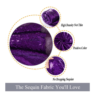 Hot Bán Phi Wedding Party Ăn Mặc Long Lanh Khăn Trải Bàn Vải 3Mm Vòng Căng Phẳng Ren Thêu Màu Tím Sequin Lưới Vải - Product Image 3