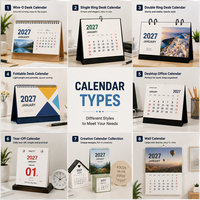 Calendario de Pared de Papel de Arte Impreso Personalizado Directo de Fábrica, Impresión de Calendario de Mesa de 12 Meses, Planificador Mensual, Calendario de Escritorio de Oficina