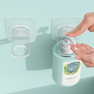 Portaoggetti da Bagno in Plastica Trasparente, Supporto a Parete Senza Tracce <span class=keywords><strong>per</strong></span> Shampoo, Porta Doccia e Bagnoschiuma con Ganci Multipli - Product Image 4