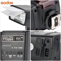 Godox-Flash inalámbrico TT520 II, con disparador de Flash de señal de 433MHz integrado para cámaras DSLR