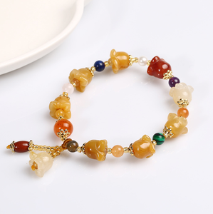 उच्च गुणवत्ता प्राकृतिक लाइटर शाही जेड पुखराज कंगन घंटी फूल आकर्षण कंगन महिलाओं के लिए महिलाओं - Product Image 5