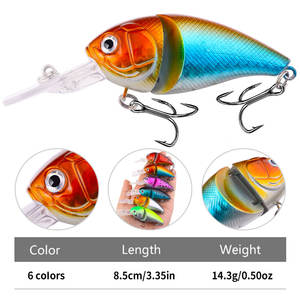 Ingrosso CB075 8.5cm 14.3g esche dure artificiali 2 sezioni esche da pesca - Product Image 3