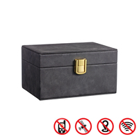 Faraday Key Fob Protector Box Anti-Theft PU RFID Block Signal Key Box para llaves de coche y tarjetas de teléfono móvil