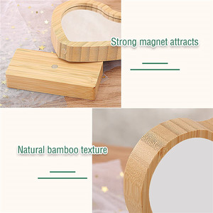 Espejo de madera con forma de corazón Yuka, marco de bambú, adorno de escritorio grabado, regalo de aniversario para esposa o novia - Product Image 2
