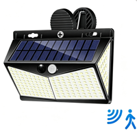 Lampes solaires murales et de clôture à détection extérieure 132/208/126/218/288 LED pour cour, à clipser, pour l'exportation