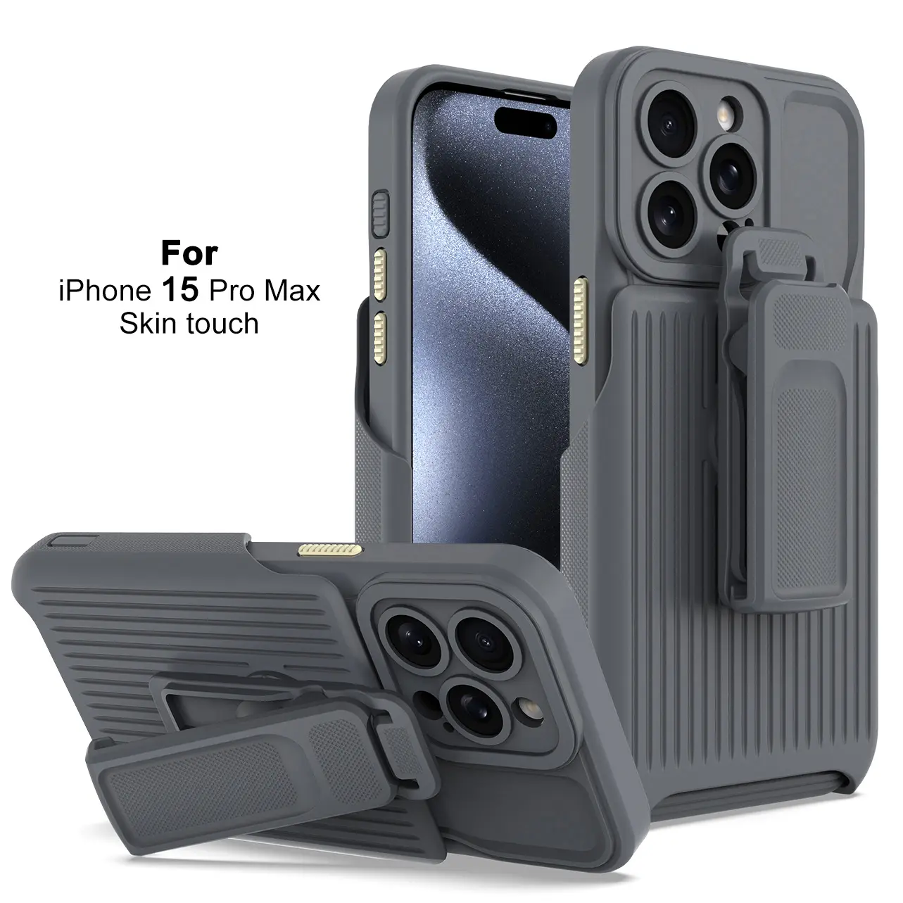 Pour iPhone 15 Pro Max étui antichoc armure 360 rotation arrière Clip ceinture béquille couverture pour iPhone 14 13 Pro Max étui extérieur