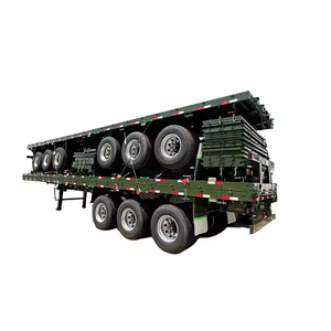 Semirremolque de plataforma extensible de 3 ejes y 40 pies para transporte de contenedores y carga - Product Image 1