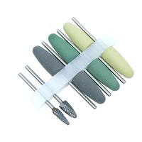 8 Buah/Set 2.35Mm HP Kit Bor Pemoles Akrilik Dasar Resin Gigi Alat Dokter Gigi Putar Alat Laboratorium Gigi