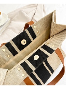 Reusable Pocket Women's Canvas <b>Tote</b> <b>Bag</b> with Custom logo - Product Image 3