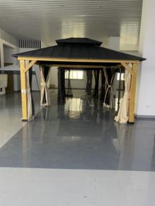 <span class=keywords><strong>Sunjoy</strong></span> 10x12 ft. Ahşap çardak, açık veranda çelik Hardtop <span class=keywords><strong>Gazebo</strong></span>, sedir çerçeveli 2 katmanlı Metal çatı ile ahşap çardak - Product Image 6