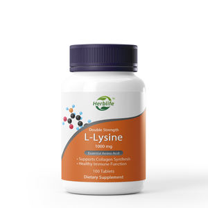 OEM/ODM Vente chaude de suppléments de L-lysine (chlorhydrate de L-lysine) 1000 mg, soutient la synthèse du collagène et l'immunité, acide aminé - Product Image 1