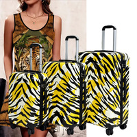 Vente en gros ABS + PC Valise à roulettes étanche Set Papillons personnalisés imprimés Unisexe Bagages de voyage de luxe Spinner Simple