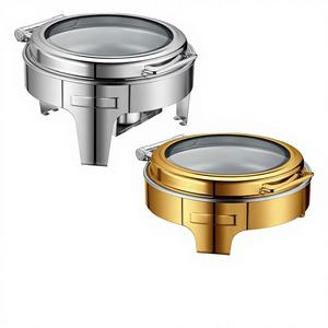 Grand réchaud de présentation doré, chauffe-plats électrique sans fumée, en acier inoxydable, pour restaurants et hôtels, OEM - Product Image 3