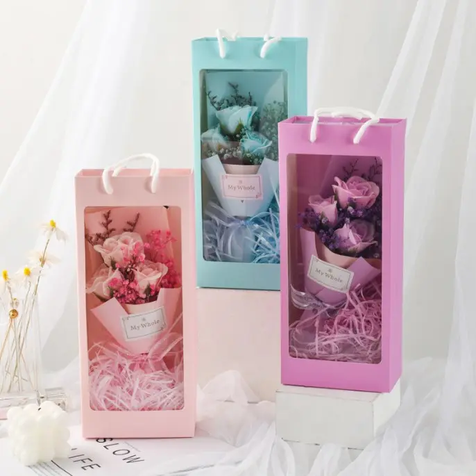 christmas luxury box customized wedding artificial decoration flower gift