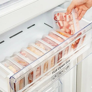 Contenedores Organizadores de nevera de plástico transparente XJH, contenedores de preparación de comida para llevar reutilizables aptos para microondas y lavavajillas para uso moderno en la <span class=keywords><strong>cocina</strong></span> - Product Image 1
