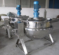 Marmite de cuisson industrielle électrique à vapeur en acier inoxydable à double enveloppe avec agitateur inclinable pour lait, soja, noix, maïs, fruits