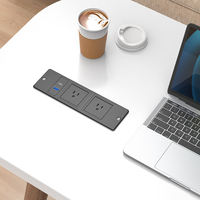 Prises de courant encastrables pour meubles à charge rapide avec 2 prises CA et Type-C intégrées, multiprise de bureau encastrable