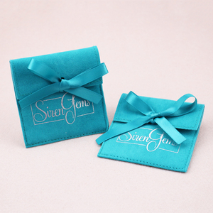 Custom logo Printed Mini Luxury <b>Envelope</b> Flap Velvet <b>Gift</b> Pouches Suede Jewelry Packaging Bag with Bow-knot ForJewelry Display - Product Image 1