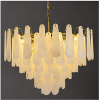 Lustre LED moderne et luxueux en cuivre à hauteur réglable, suspension en albâtre pour hôtel, îlot de cuisine, salle à manger, chambre à coucher