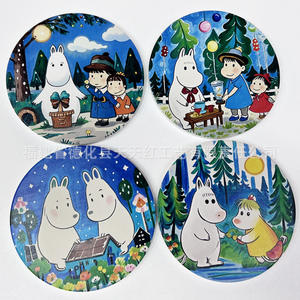 Sous-verre rond en céramique Moomin avec motif de dessin animé, isolant thermique pour la protection des boissons, fabriqué à Quanzhou - Product Image 4
