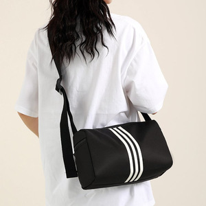 Yoga Gym Bag Horizontal Square White Black Waterproof Zipper Closure Unisex Casual Sports Shoulder Bag Everyday Outfits - Product Image 3