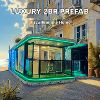 Cabane Apple Intelligente de Luxe de 20 pieds, Maison Préfabriquée en Acier à 2 Chambres avec Cuisine pour une vie en capsule spatiale, idéale pour les Villas de Luxe et l'Utilisation en Bureau