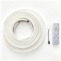 Tira de Luces LED de Bajo Voltaje de 24 V, Color Azul Hielo, Regulable, con Efecto de Flujo de Agua, con Controlador Inteligente