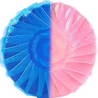 Bloc Nettoyant WC Solide Jetable Trois Couleurs Trois Effets, Nettoyage en une seule passe, 60 Jours, Parfum Rose, Élimination des Taches 50%-80%