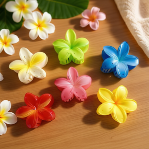 Fermaglio per capelli Frangipani 8 cm con colore sfumato - Product Image 3