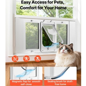 Porta per Gatti Intelligente con Chiusura Magnetica a 4 Vie, Sicura per l'Ingresso e l'Uscita di Gattini e Animali Domestici, Adatta per Finestre e Porte - Product Image 5