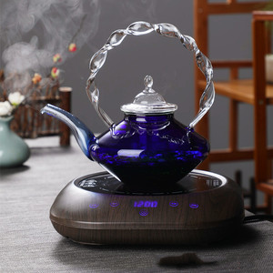 Nuovo Klein BlueTwist <span class=keywords><strong>teiera</strong></span> in vetro con manico alto borosilicato Multi-colore <span class=keywords><strong>fornello</strong></span> di calore <span class=keywords><strong>teiera</strong></span> fiore <span class=keywords><strong>teiera</strong></span> regalo - Product Image 3