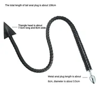 Plug anal en silicone et métal avec queue de succube en cuir tressé, équipement BDSM, jouet sexuel pour jeux de rôle pour adultes