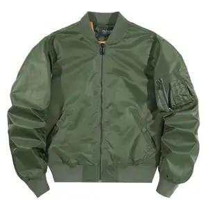 OEM Custom Design jaqueta dos homens bordados Nylon MA1 Vôo Custom Bomber Jacket para homens
