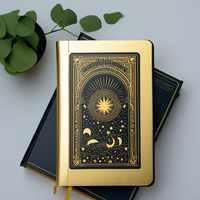 Journal en cuir PU vintage personnalisé, cuir de luxe, pour cadeaux d'affaires, carnet de notes de bureau avec bords dorés
