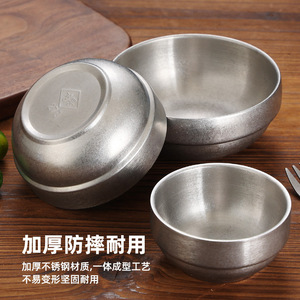 Stainless Steel Bowl 304 Food Grade Durable Camping Outdoor Use Solid Color - Product Image 1