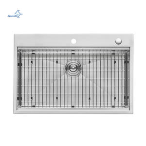 Évier de poste de travail à rebord personnalisable-Évier de cuisine professionnel fait à la main avec accessoires, certifié CUPC - Product Image 5