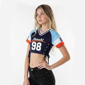 Maillot de football personnalisé pour femmes, uniforme d'équipe, haut court à manches courtes pour les clubs sportifs de football - Product Image 1