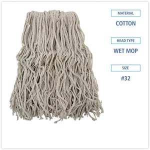 Tête de balai en microfibre Boardwalk BWKCM02032S # 32 Tampons de serpillière en coton blanc coupé sur le biais - 12/ Carton - Matériau en tissu pour serpillière - Product Image 3