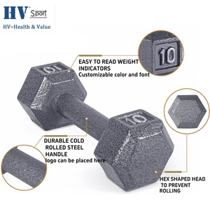 Tạ tay gang đúc 10 20 25 30 40LB, trọng lượng cố định, hình lục giác, màu xám đen - Product Image 3
