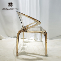Vente en gros de chaises de restaurant salle à manger d'hôtel chaise de salle à manger de luxe en plastique polycarbonate chaise de salle à manger de mariage moderne en acrylique PC