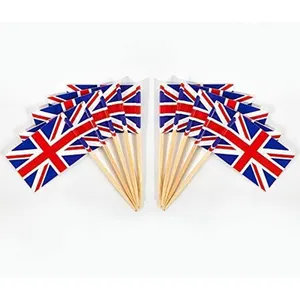 Bendera Tusuk Gigi Inggris Britania Topi Cupcake Kecil Stik Mini Bendera UK