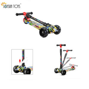 Skuter portabel latihan keseimbangan anak-anak, roda <span class=keywords><strong>3</strong></span> menyala dalam gelap gaya grafiti plastik 5 hingga 7 tahun - Product Image 5