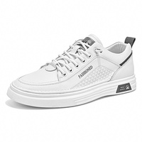 Chaussures d'automne populaires pour hommes, nouvelles chaussures décontractées élégantes à enfiler, semelles souples blanches, chaussures de sport polyvalentes en PU, couleur unie