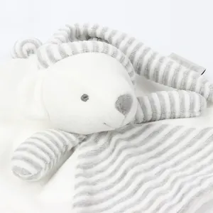 Grosir kustom berbagai bentuk hewan lucu selimut mainan selimut bayi menenangkan hewan Loveys mewah kelinci selimut bayi